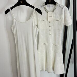 Self Portrait new hollow knitted short-sleeved dress